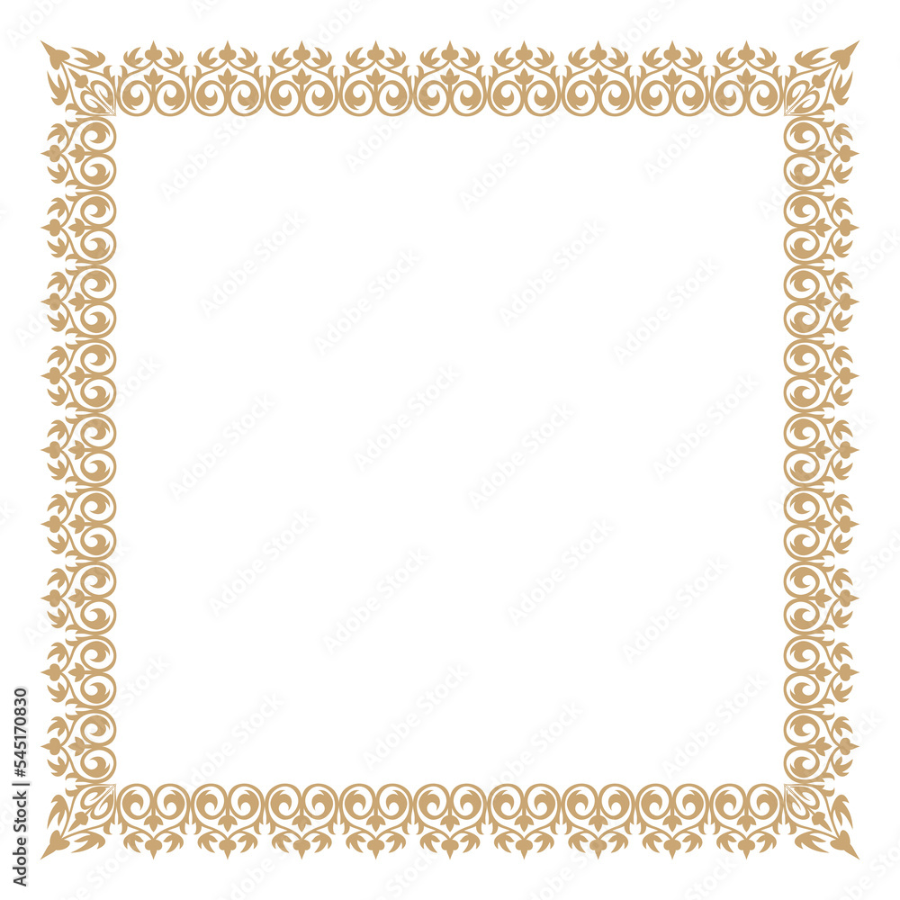 Royal ornate square frame. Vector illustration.