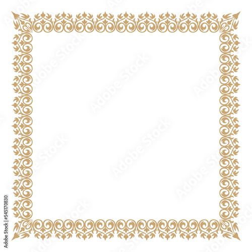 Royal ornate square frame. Vector illustration.