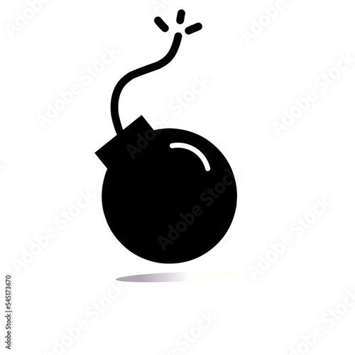 Bomb icon vector illustration isolated on white background. Boom symbol.