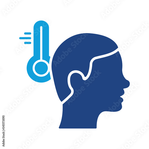 Body Temperature, Fever Symptom, Thermometer Silhouette Icon. Fever Heat, High Temperature Icon. Flu, Virus, Cold Coronavirus Symptom. Pictogram for Medical Poster. Isolated Vector illustration