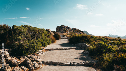 Pathway to Mirador de Es Colomer in Mallorca, Spain. Very popular tourist destination. photo