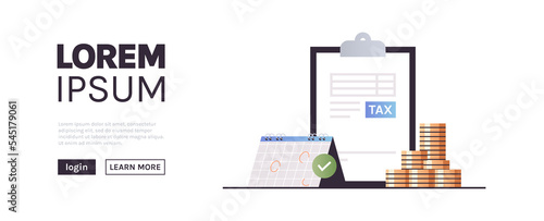 Calculating invoice for tax declaration and income tax return, business invoices concept flat illustration. 