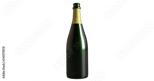 glossy bottle of champagne