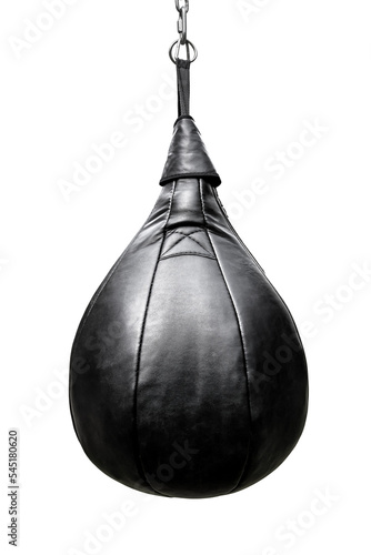 Картината върху платно Black punching bag on white backgrounds