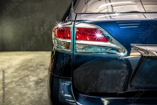 Luxury SUV rear tail light closeup