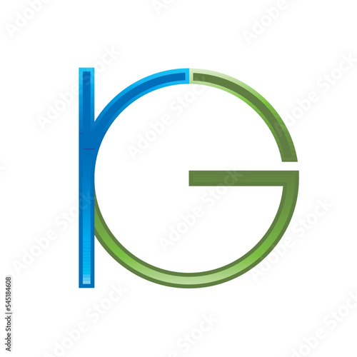 English alphabet r and g vector icon