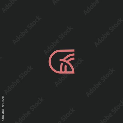 FG GF F G logo design concept. Initial based creative minimal monogram icon letter in a shape of rose