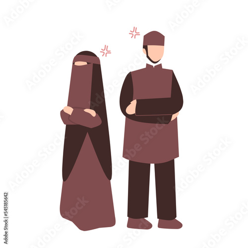 Romantic Muslim Couple upset with each other