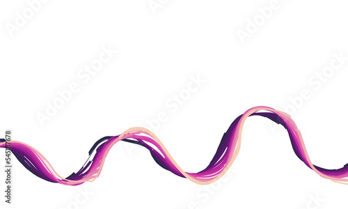 Isolated colorful stringy ribbon technology graphic element