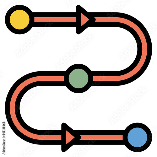 distance milestone process steps icon