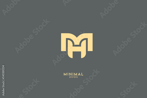 Abstract MH, HM Letters Logo Monogram icon.