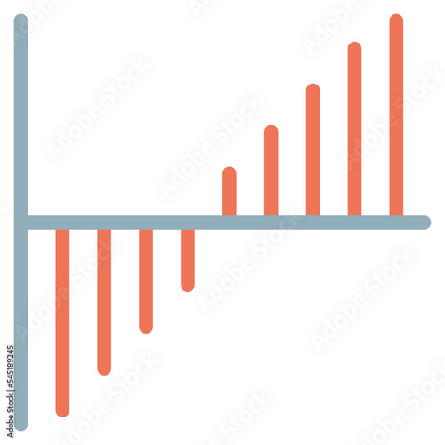 bar graph fluctuate chart icon