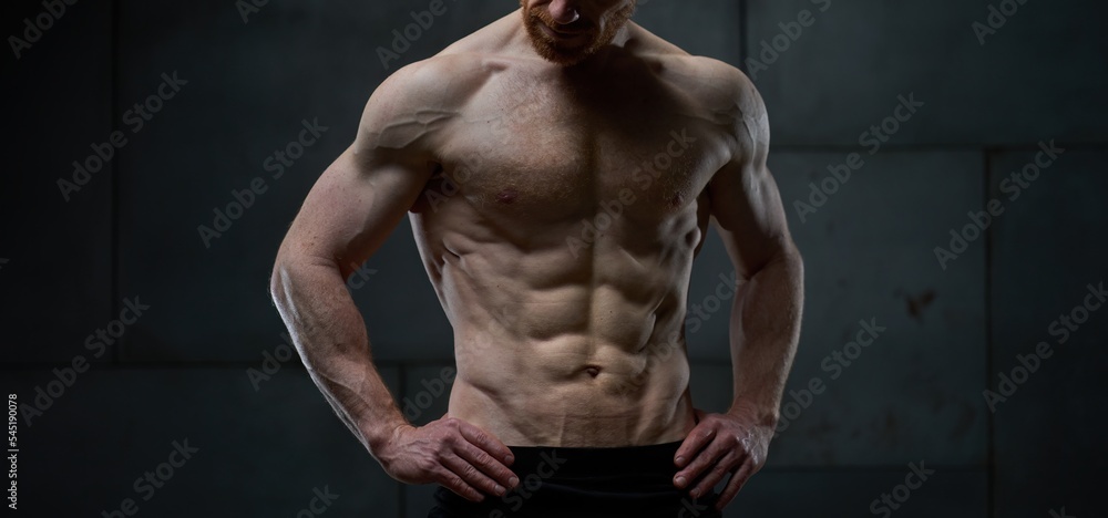 Perfect muscular man body. Training, workout, muscular, body building, sport.