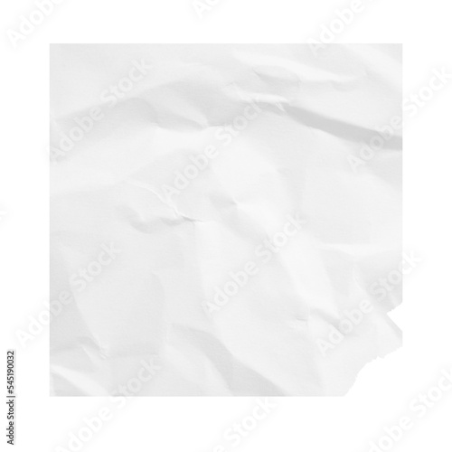 White crumpled and torn sheet of paper. Paper text background. Pink decorative paper