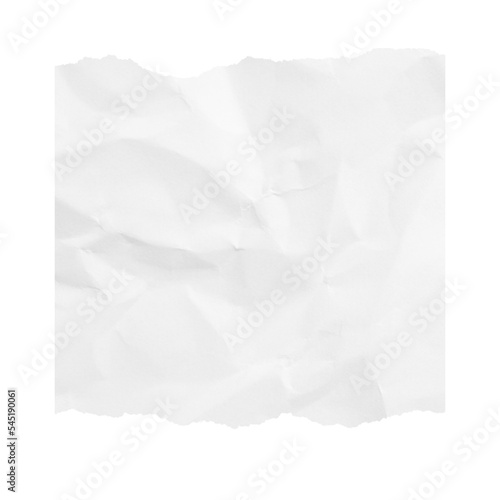 White crumpled and torn sheet of paper. Paper text background. Pink decorative paper