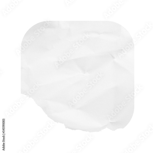 White crumpled and torn sheet of paper. Paper text background. Pink decorative paper