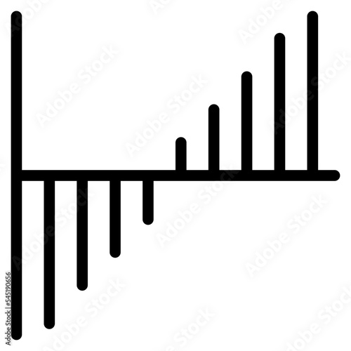 bar graph fluctuate chart icon