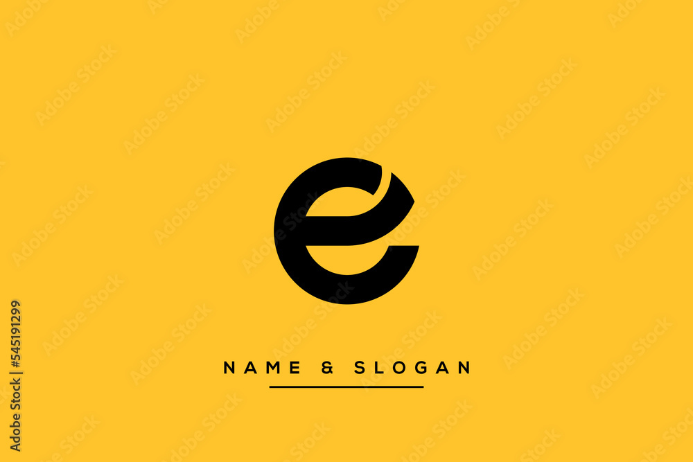 Abstract CE, EC Letters Logo Initial Based Monogram Icon Vector. - obrazy, fototapety, plakaty 