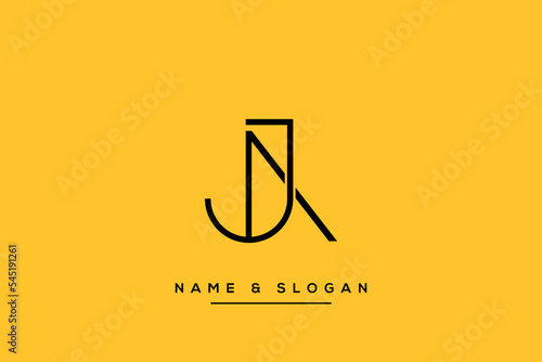 Abstract AJ, JA Letters Logo Initial Based Monogram Icon Vector. photo