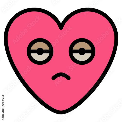bored unhappy feeling emoji heart icon