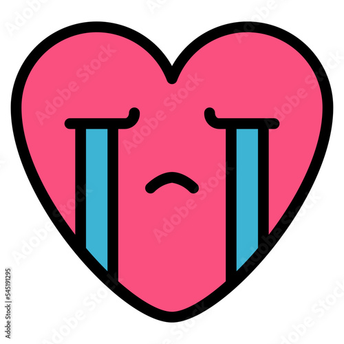 crying sad unhappy emoji heart icon