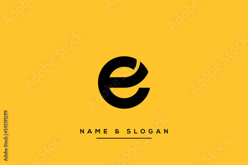 Abstract CE, EC Letters Logo Initial Based Monogram Icon Vector. photo