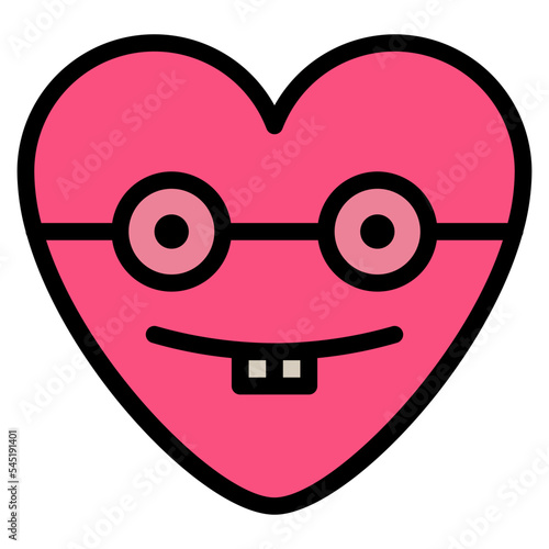 nerd sungrass geek emoji heart icon