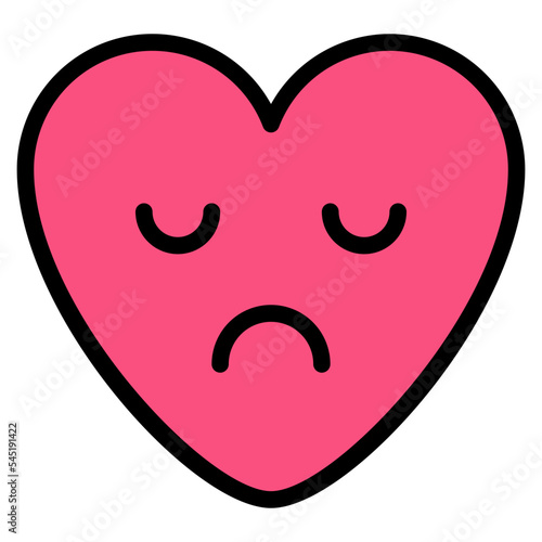 sad unhappy mood emoji heart icon
