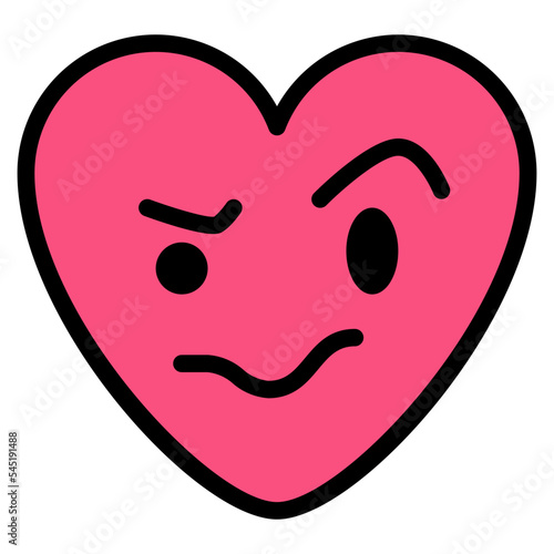 worried nervous thinking emoji heart icon