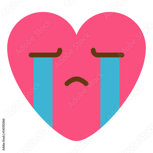 crying sad unhappy emoji heart icon