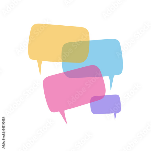 Simple colorful text conversation bubbles 