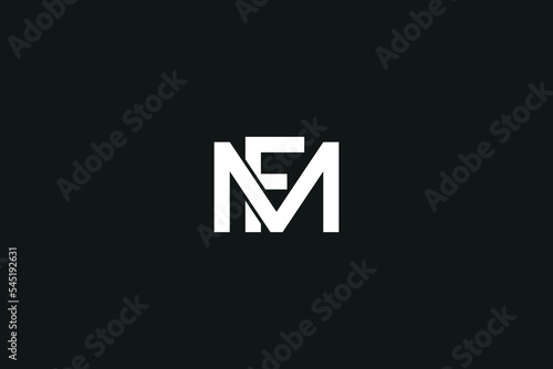 Unique Monogram Letter FM, MF Logo Vector template