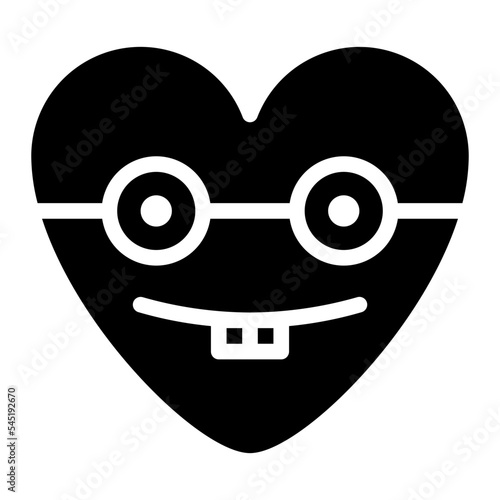 nerd sungrass geek emoji heart icon