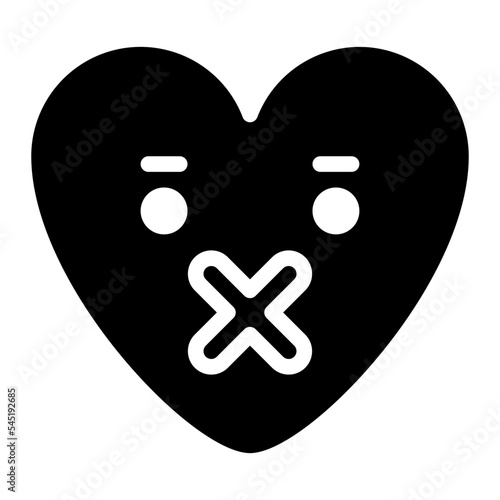 quiet muted silent emoji heart icon