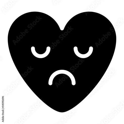 sad unhappy mood emoji heart icon