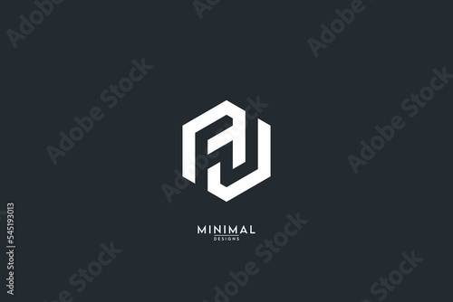 Alphabet letter FU, UF icon logo vector.