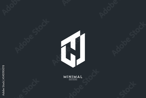 Alphabet letter HT, TH icon logo vector.