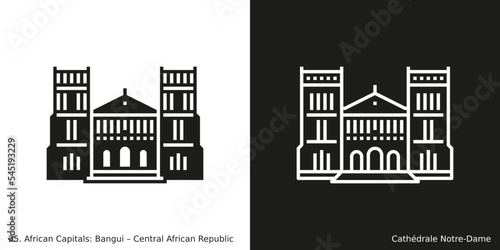 Cathédrale Notre-Dame Icon. Landmark building of Bangui, the capital city of Central African Republic