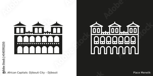 Place Menelik Icon. Landmark building of Djibouti City, the capital city of Djibouti photo