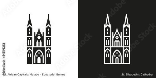 St. Elizabeth   s Cathedral Icon. Landmark building of Malabo  the capital city of Equatorial Guinea