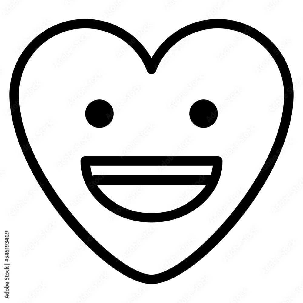grinning teeth smile emoji heart icon grinning teeth smile emoji heart icon