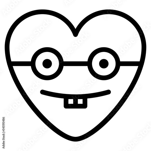nerd sungrass geek emoji heart icon