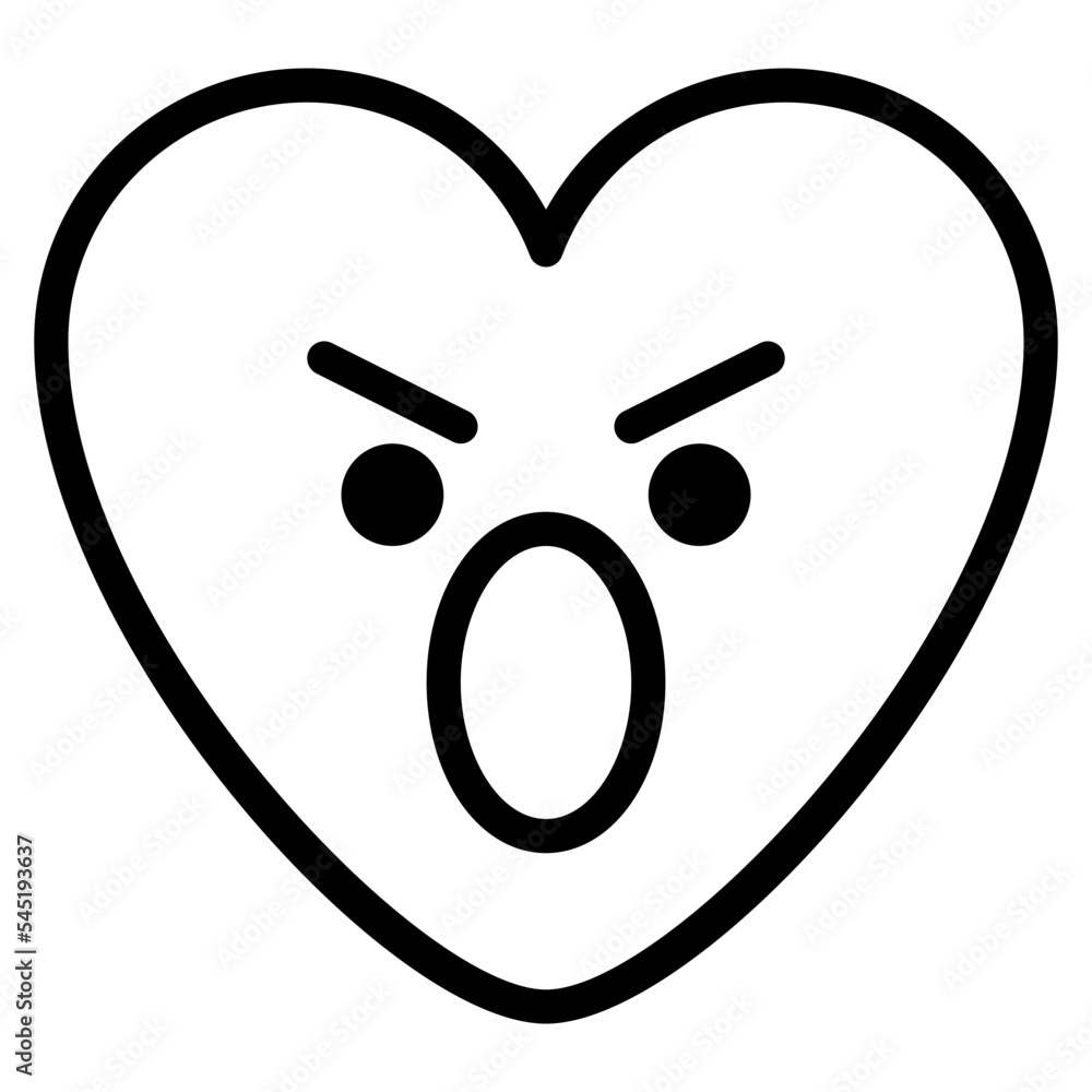 angry bad emotional emoji heart icon angry bad emotional emoji heart icon