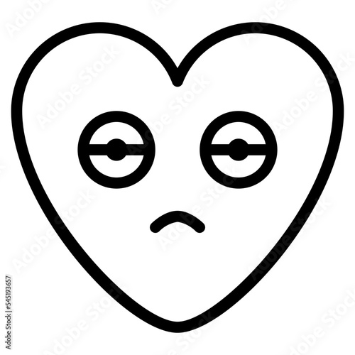 bored unhappy feeling emoji heart icon