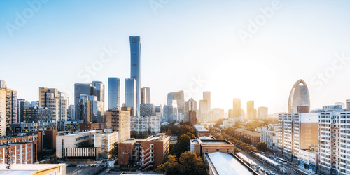 Sunny day scenery of CBD buildings in Beijing  China