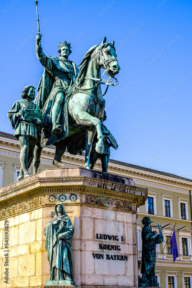 historic statue of Ludwig I. in munich