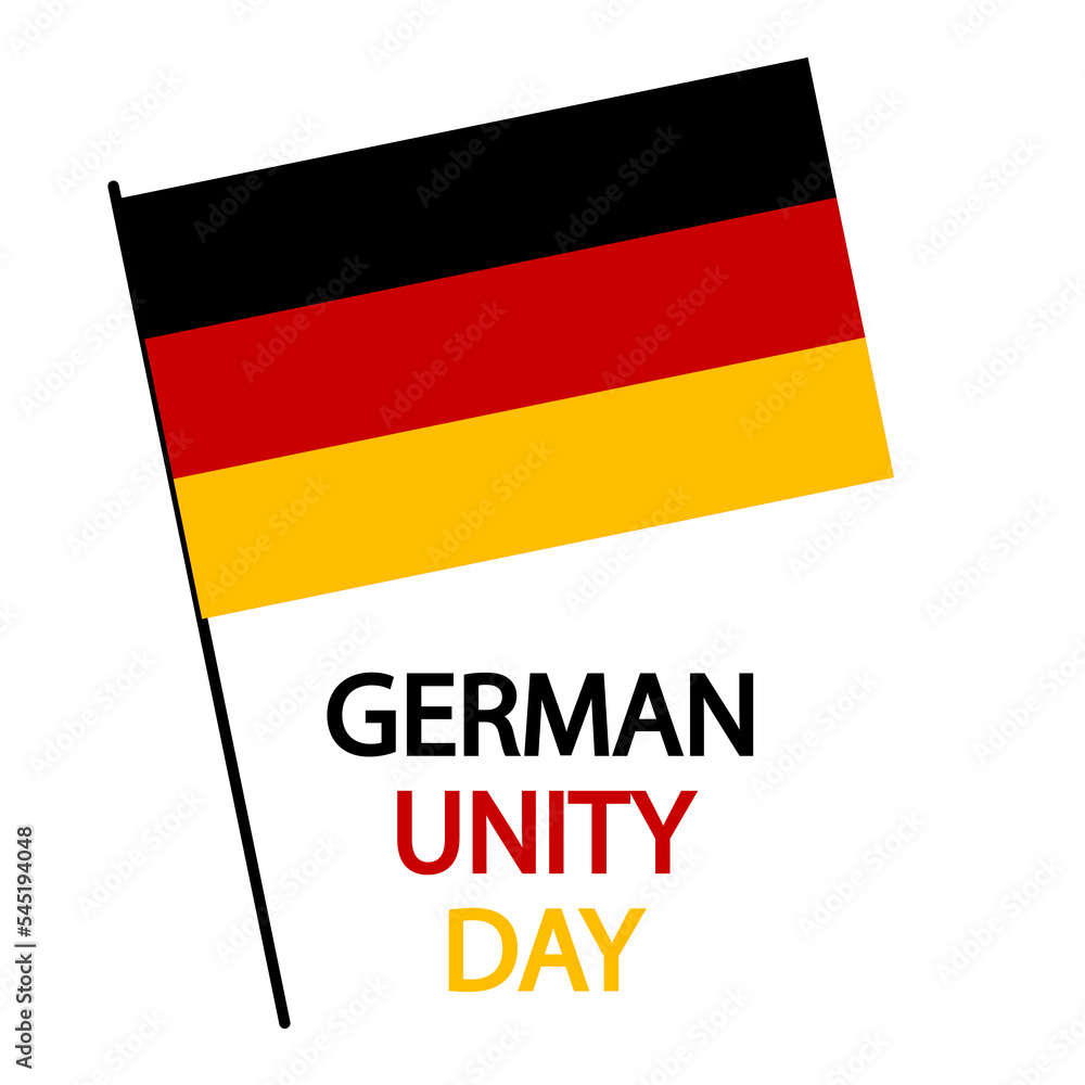 Obraz premium German unity day flag, vector art illustration.