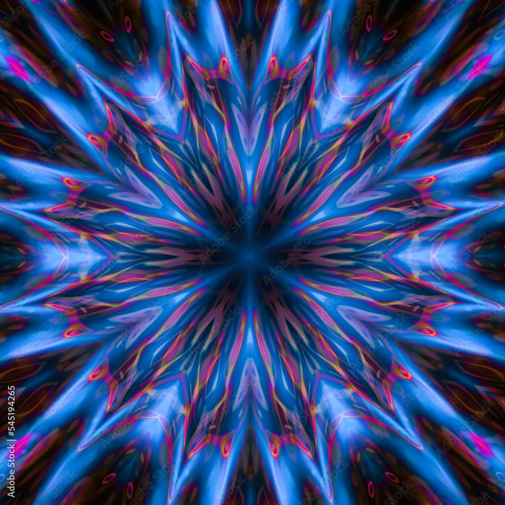 Deep Blue and Red Flower Burst Deep Blue and Red Flower Burst