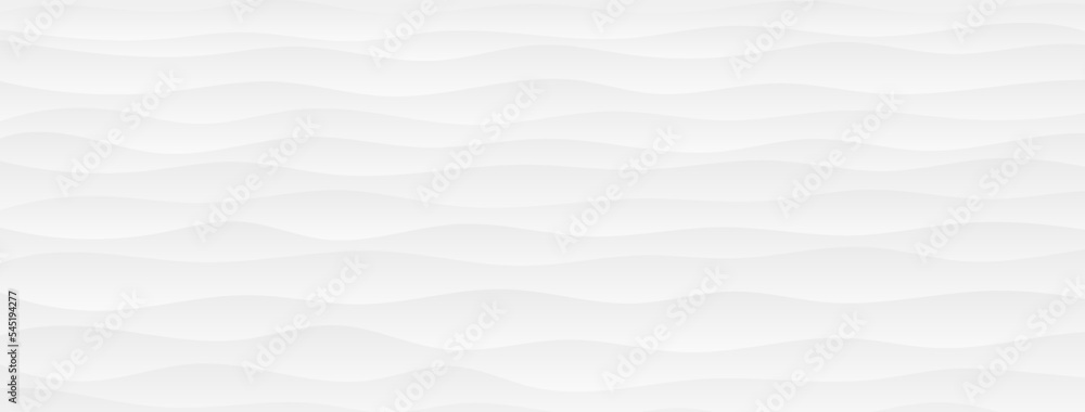 White wave banner. Wall texture. Abstract modern geometric design. Ripple interior decor. Neutral business presentation background. Soft line pattern. Minimal border. Gray mosaic. Vector illustration White wave banner. Wall texture. Abstract modern geometric design. Ripple interior decor. Neutral business presentation background. Soft line pattern. Minimal border. Gray mosaic. Vector illustration