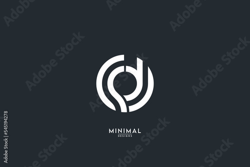 initial letter logo cd, dc, d inside c hexagon shape black monogram